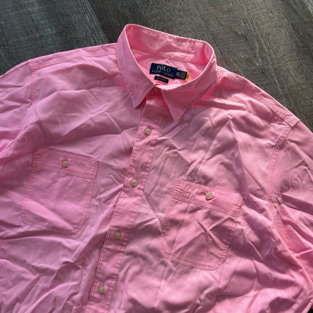 Polo Ralph Lauren Men's Short Sleeve Shirt Sz XXL Big&Tall Pink Classic Fit